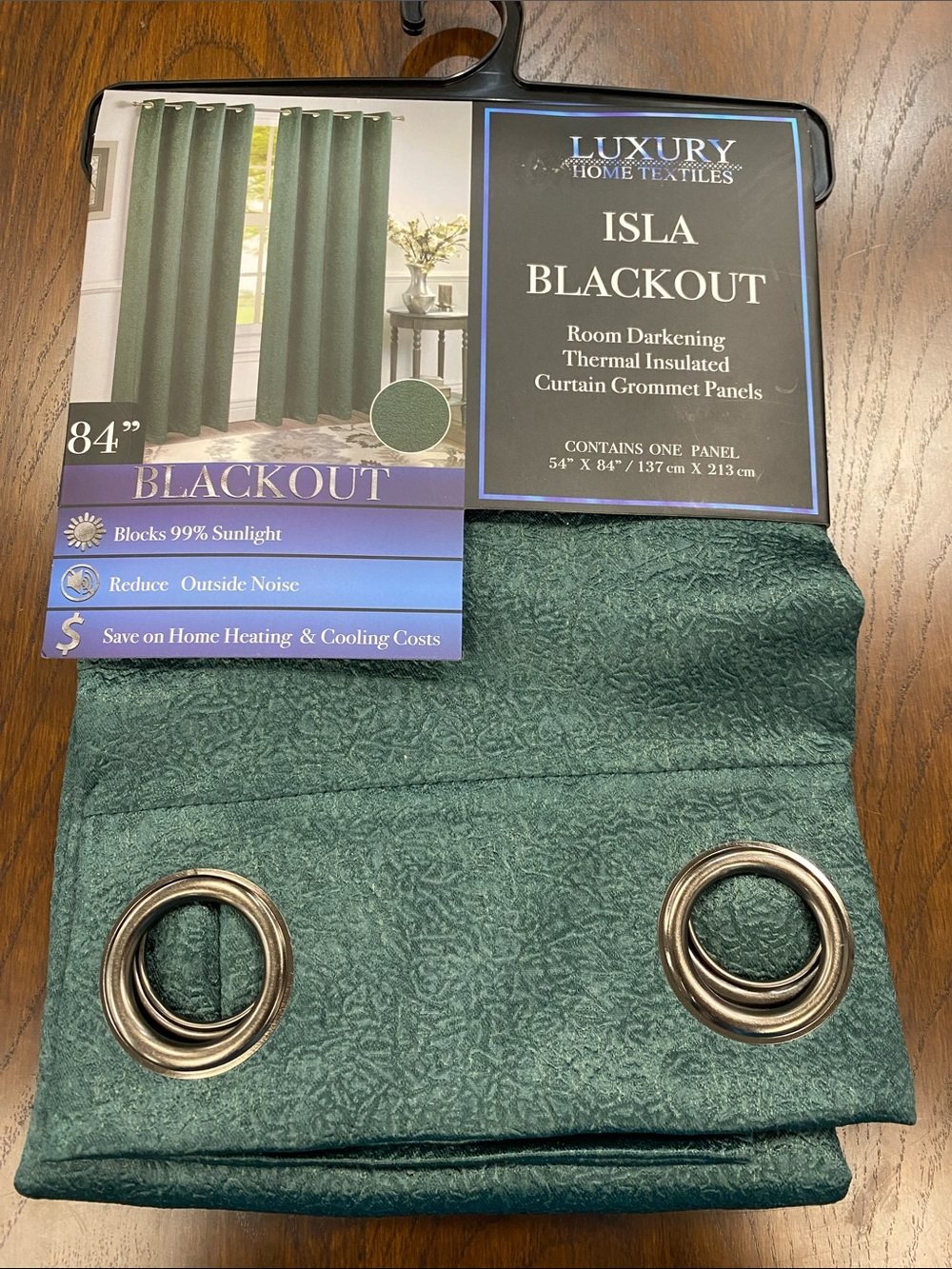 Isla Blackout Curtain Panel in Green